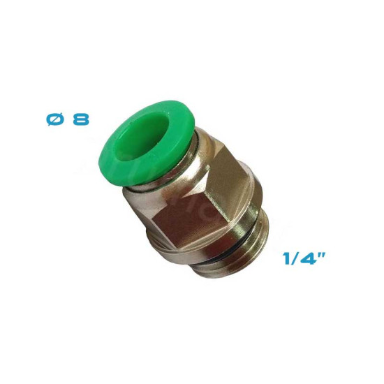 STRAIGHT THREADED ADAPTOR MALE 1/4 D8 RR6033/8 GAV