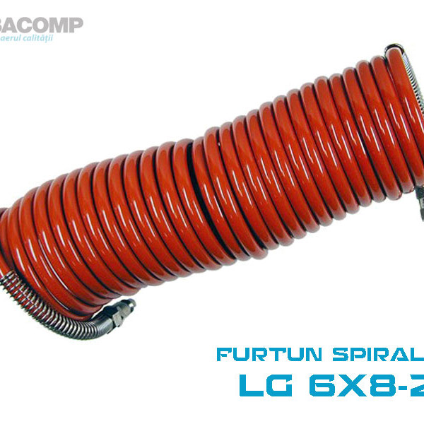 FURTUN SPIRALAT LG 6X8 25M CU CUPLAJ RAPID O6X8-25 ABACOMP