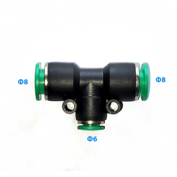 PNEUMATIC TEE TYPE REDUCTION CONNECTOR 8-6-8