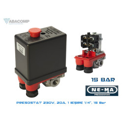 PRESOSTAT 230V 20A O IESIRE 1/4 15 BARI