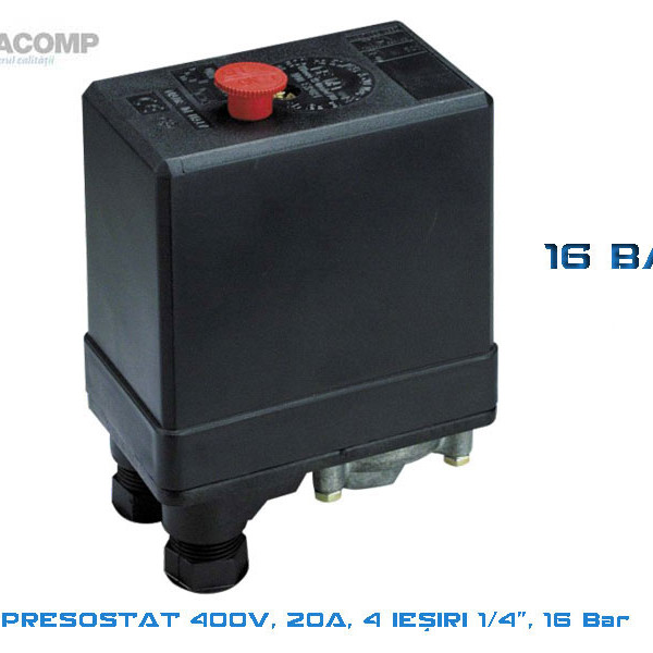 Presostat 380V 20A, 4 Iesiri 1/4, 16 Bari Opc_Pes4V1_4_20_16B Ne-Ma