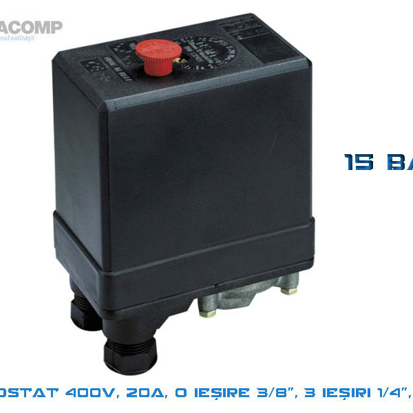 PRESOSTAT 400V 20A,O IESIRE 3/8, TREI IESIRI 1/4, 15 BARI OPC_PES4V3_8_20_15B NE-MA