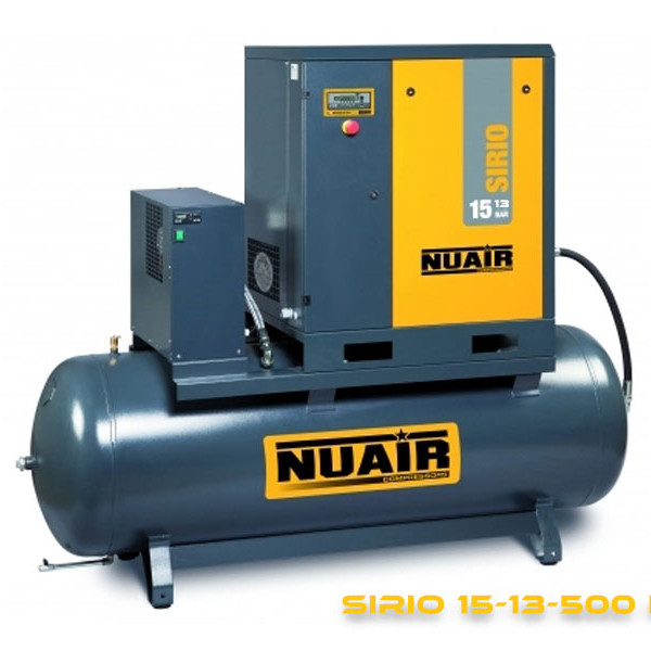 COMPRESOR CU SURUB 15KW 13 BAR REZERVOR 500L SIRIO 16 13 500 ES NUAIR