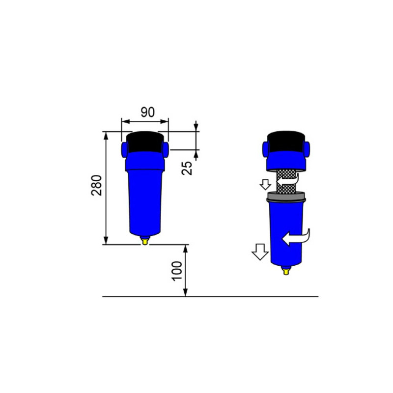 FILTRU CONDENS 0.01 MICRON FILET 3/4 HF0018 OMI