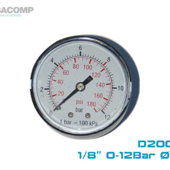 MANOMETRU AER COMPRIMAT 0-12 BAR D50 1/8