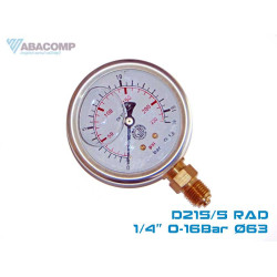Manometru cu Glicerina Radial D63 1/4 0-16 Bar Manometru cu Glicerina Radial D63 1/4 0-16 Bar
