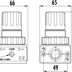 Regulator presiune aer comprimat 1/2" R200 cu manometru