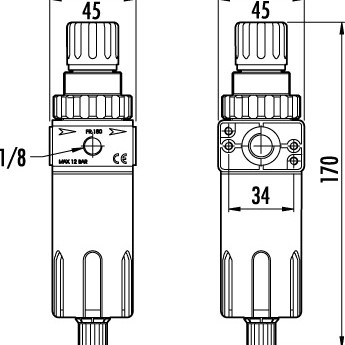1/4 AIR PRESSURE REGULATOR WITH FILTER