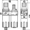 1/4 AIR PREPARATION UNIT FILTER REGULATOR LUBRICATOR FRL-180 GAV