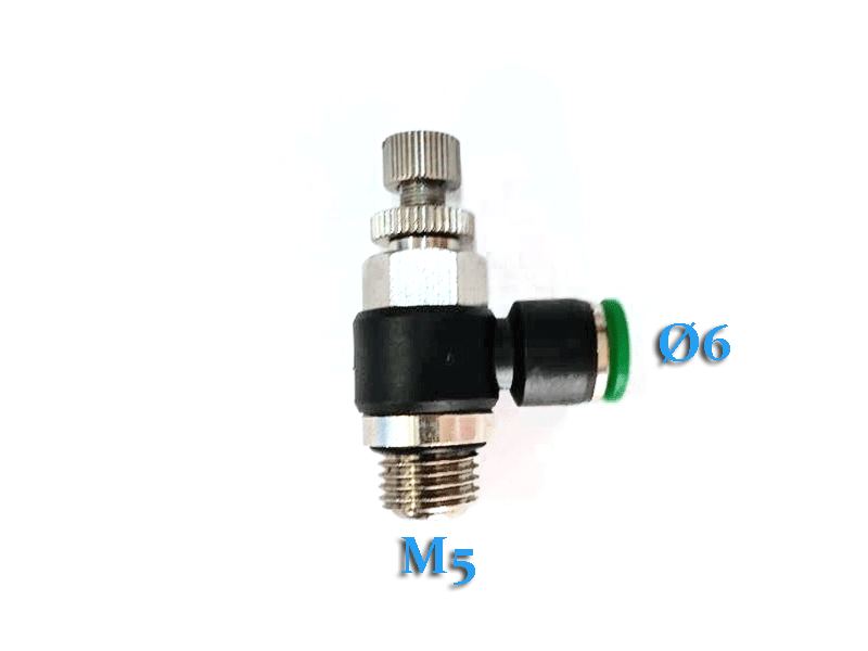 DROSEL PNEUMATIC UNIDIRECTIONAL FILET M5 PENTRU FURTUN DE 6mm